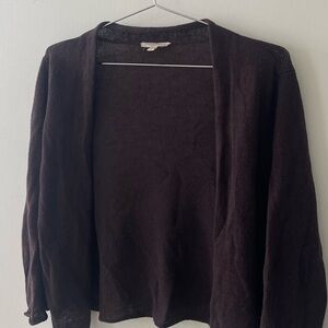 Eileen Fisher Petite Brown cropped cardigan